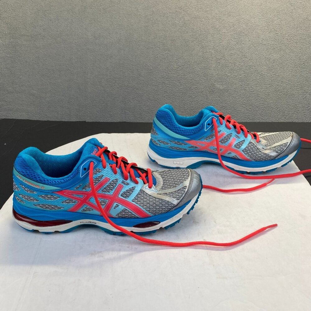 Asics Running Shoes Womens Size 9 Gel Cumulus 17 Sneakers Blue/Siver Sport T5D8N